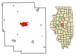 Logan County Illinois Incorporated and Unincorporated areas Lincoln Highlighted